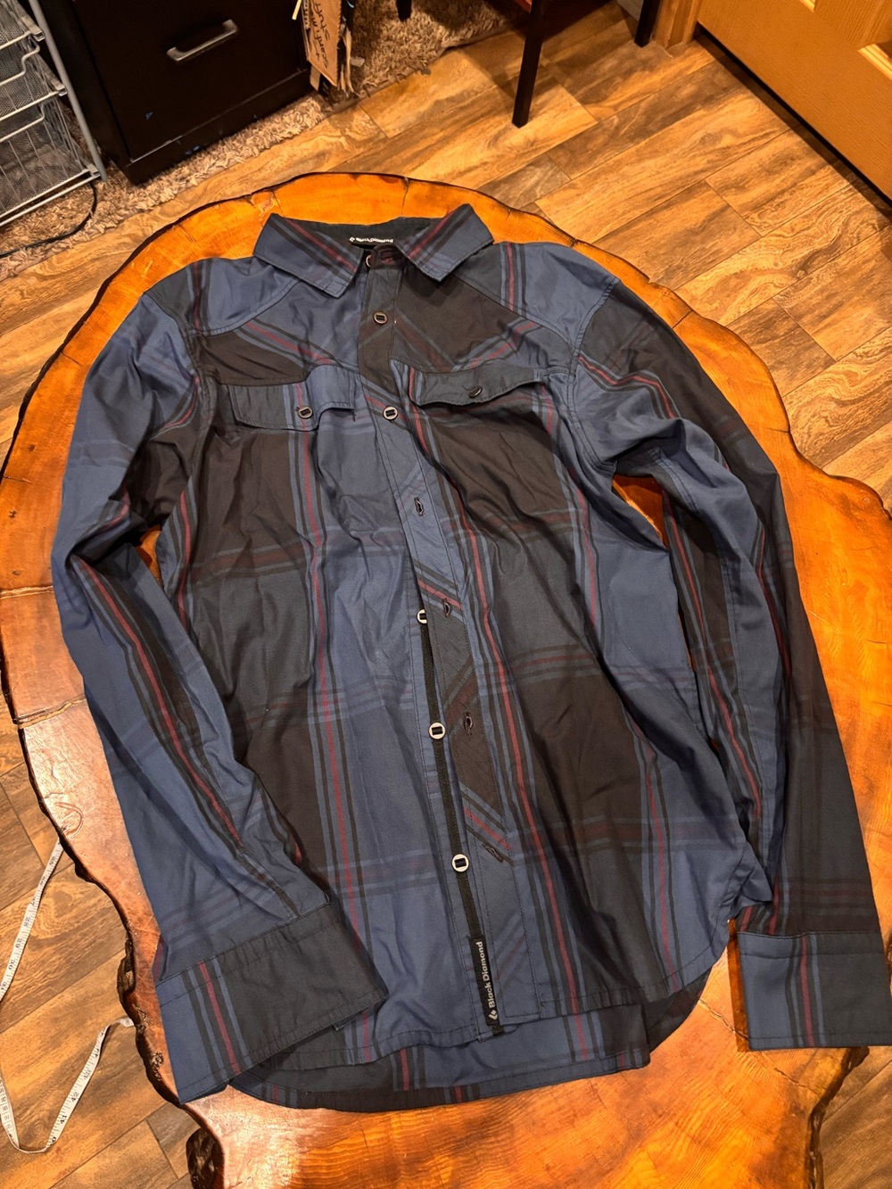 Black Diamond Blue and Black Plaid Lightweight Shirt